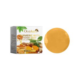 OceAura Honey Turmeric Soap, Gentle Daily Cleansing Facial Pore Brightening Skin Cleansing Soap (Option: 100g-105.9g-2.8*2.8*1.06inch)