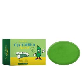 OUHOE  Cucumber Cleansing Soap, Deep Cleaning Face Bath Care Skin Refreshing Oil Control Multi-Purpose Soap (Option: 60g-70g-2.75*2.08*0.86inch)