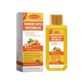 West&Month Turmeric Body Whitening Oil, Daily Gentle Moisturizing Body Skin Delicate Skin Oil (Option: 100ml-129.4g-4.65*1.81*1.54inch)