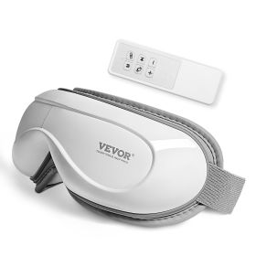 VEVOR Eye Massager with Heat & Remote Eye Care Device 5 Modes Bluetooth Music (Color: White, Control Type: Remote Control)