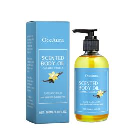 OceAura Caramel Vanilla Body Oil Hydrates Hydrating Skin Care Soothing Nourishing Skin Massage Oil (Option: 100ml-130.8g-5.28*1.69*1.69inch)